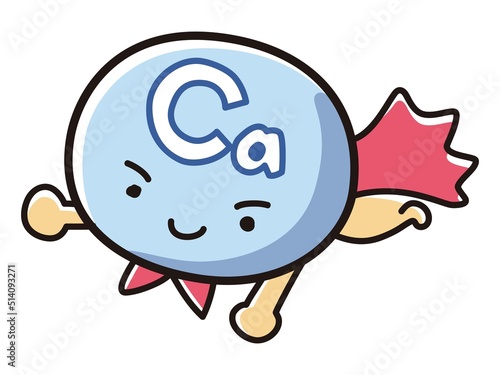 Ca(カルシウム)のキャラクターのイラスト