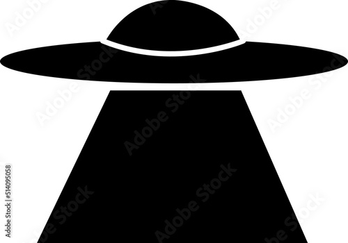  UFO icon flat. Black pictogram on white background. Vector illustration symbol and bonus button.eps
