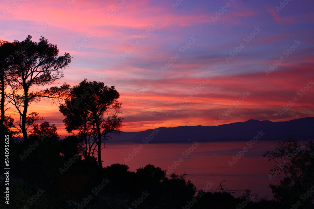 Naklejka premium sunset in the sea