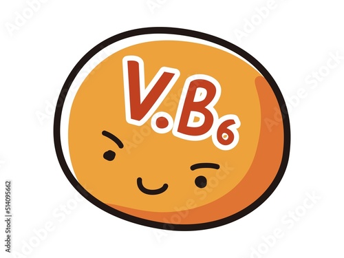 ビタミンB6のキャラクターのイラスト