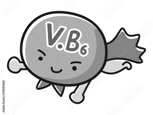 ビタミンB6のキャラクターのイラスト