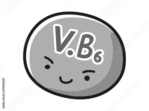 ビタミンB6のキャラクターのイラスト