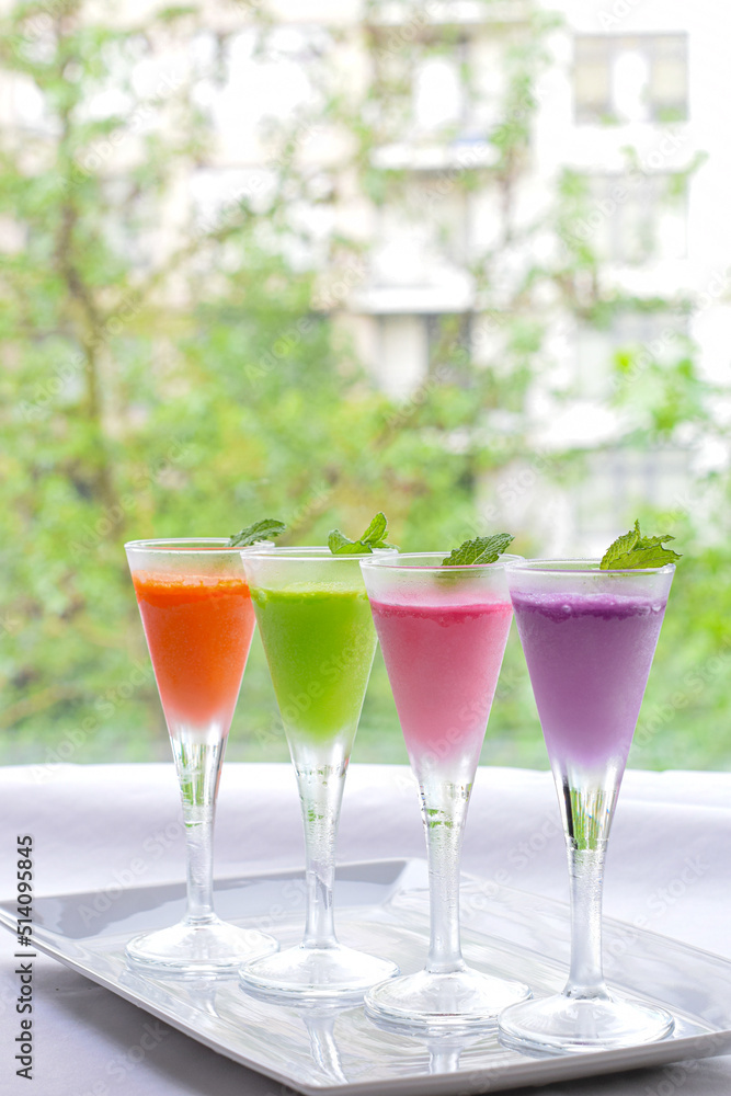 Fruit Flavored Frozen drink - Orange, Melon, Grape and Strawberry