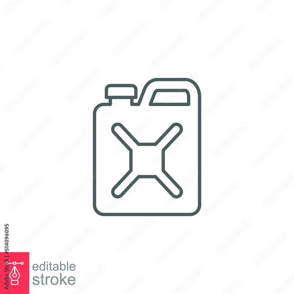 Canister line icon. Simple outline style. Can, fuel, jerry, diesel concept. Vector illustration isolated on white background. Editable stroke. EPS 10 Canister line icon. Simple outline style. Can, fuel, jerry, diesel concept. Vector illustration isolated on white background. Editable stroke. EPS 10