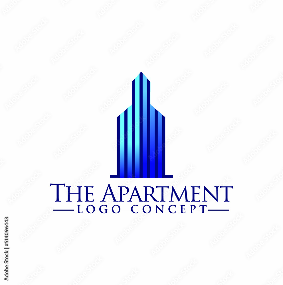 Gradient Blue Apartment Building Logo Concept