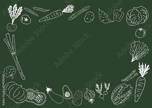 野菜の手描きの線画イラスト