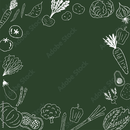 野菜の手描きの線画イラスト