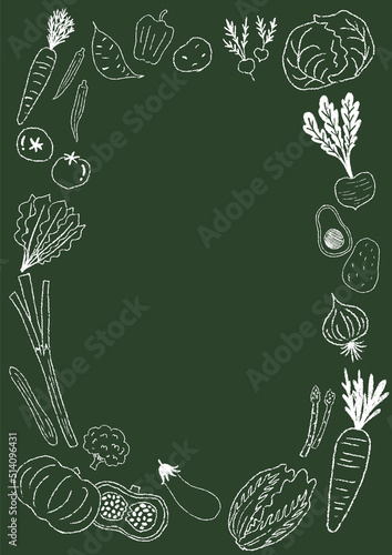 野菜の手描きの線画イラスト