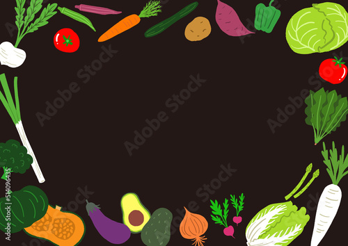 野菜のイラストのフレーム
