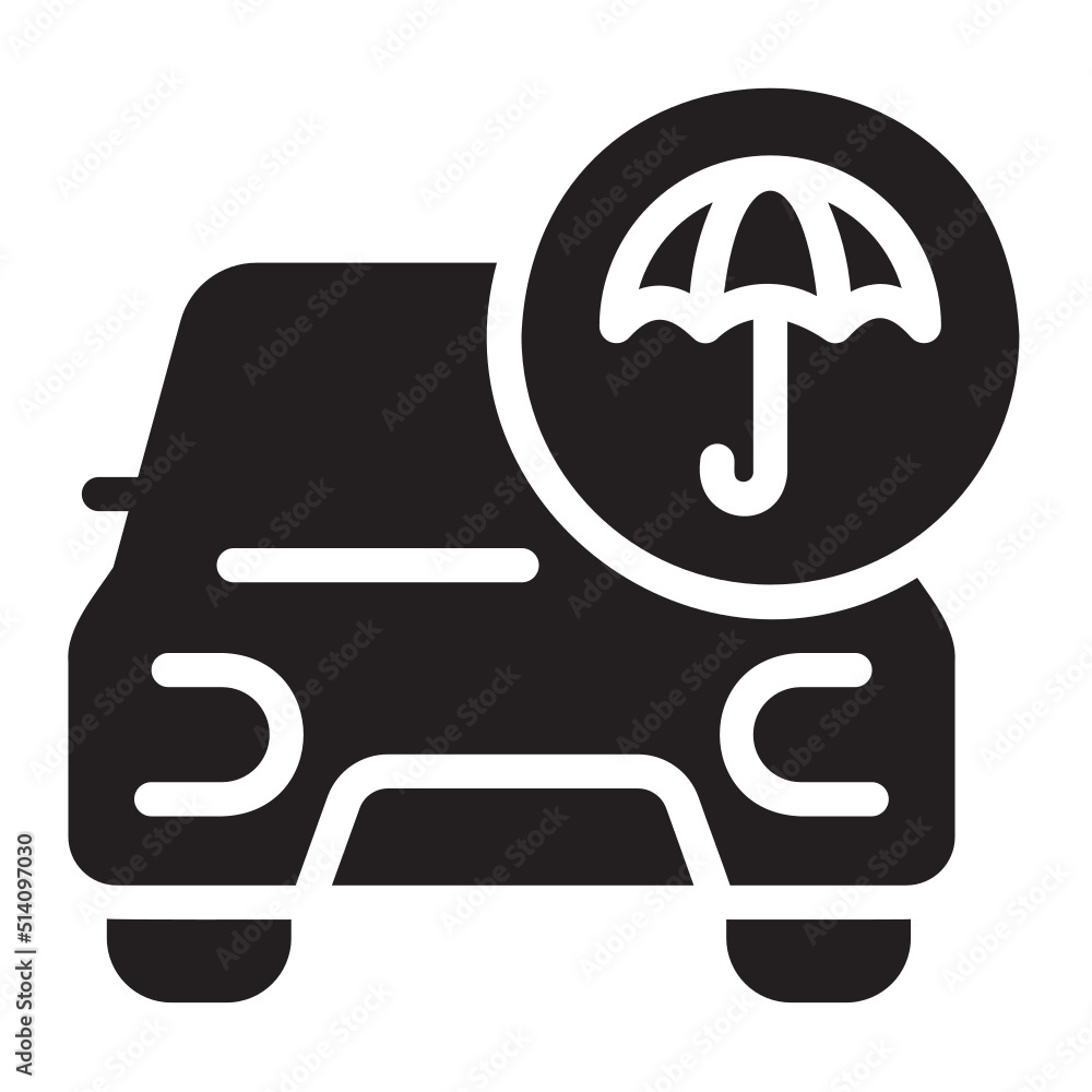 car insurance glyph icon