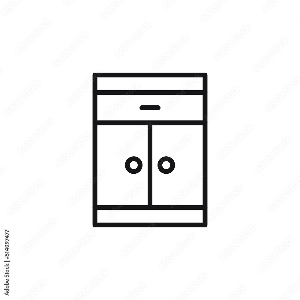 icon vector. kitchen line style icon cabinet. cupboard illustration icon vector. kitchen line style icon cabinet. cupboard illustration
