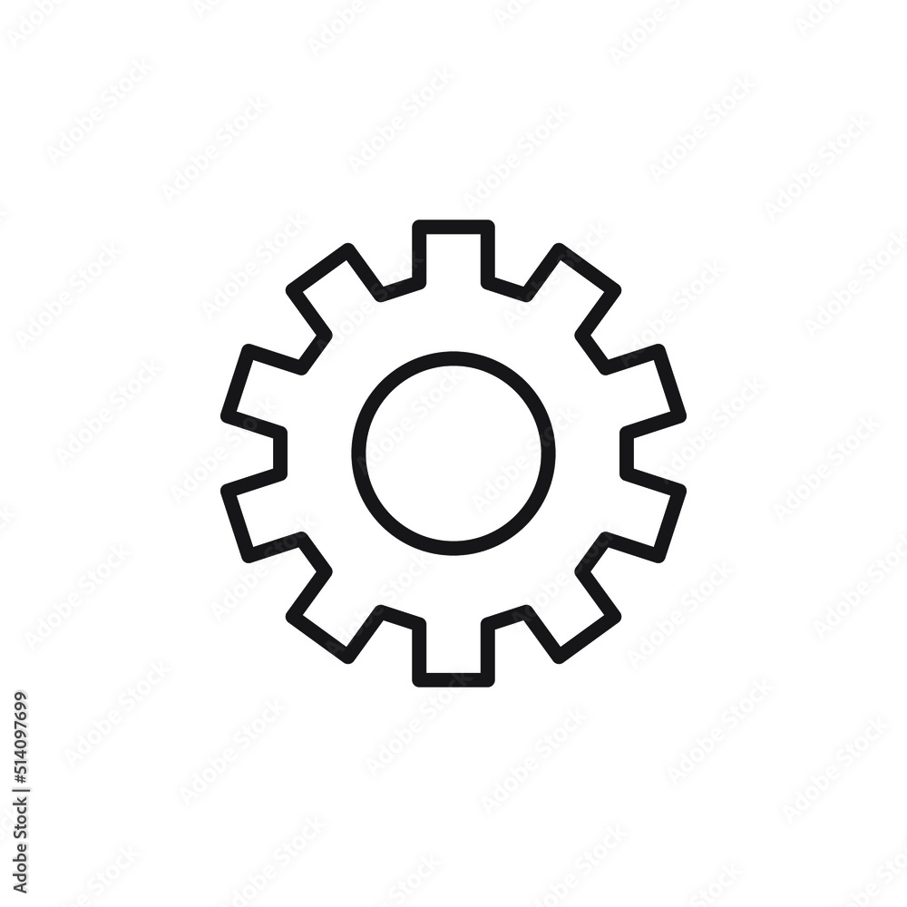 Accessories icon color editable template. Gear symbol vector sign isolated on white background