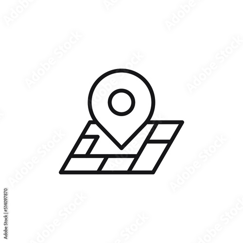 map icon isolated on a white background. Simple style