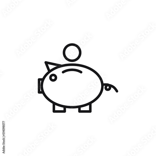 Piggy Bank. Fully customizable vector icons in outline style