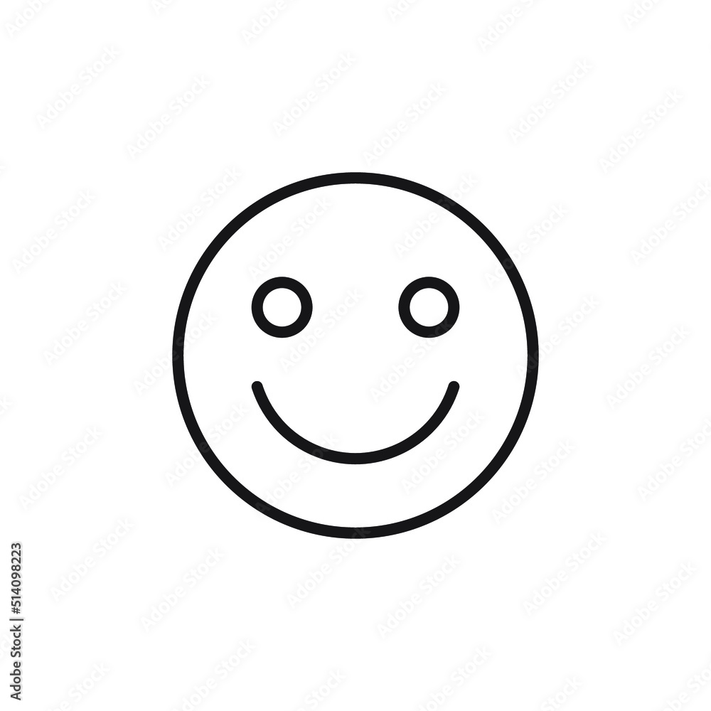 smile icon illustration. Smiles, human laughter. Simple linear flat illustration on a white background. smile icon illustration. Smiles, human laughter. Simple linear flat illustration on a white background.