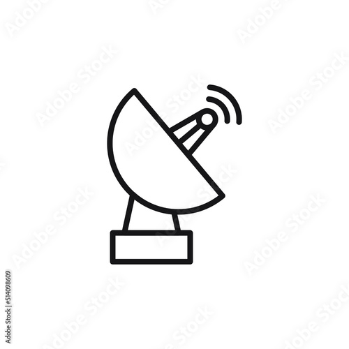 Satellite Dish line Icon. Satellite Dish Line Art Logo. Vector Illustration. Isolated on White Background