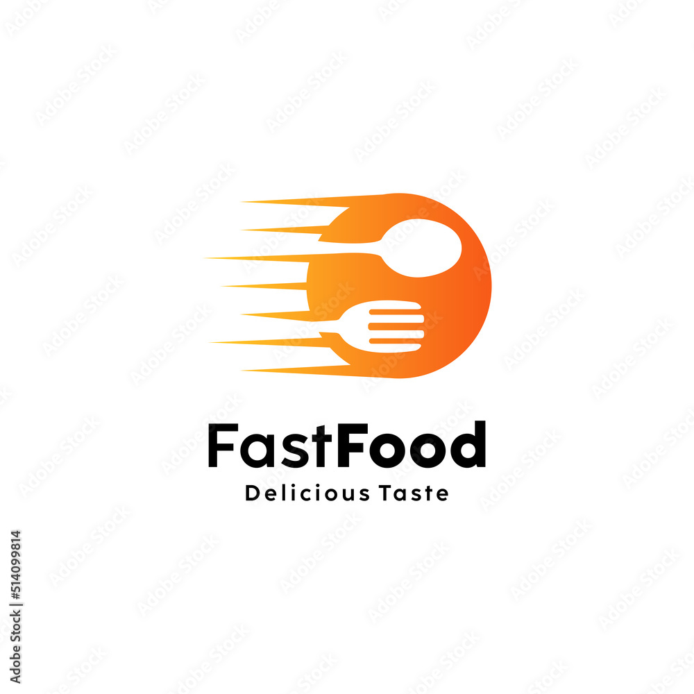 Obraz premium fast food logo design template