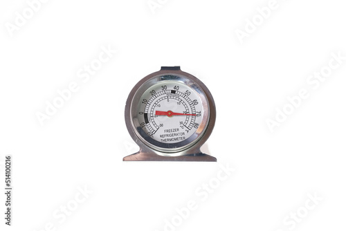 Analog steel thermometer for freezer and refrigerator temperature