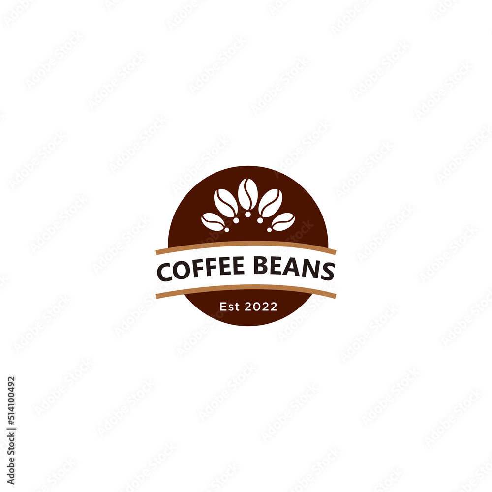 Fototapeta premium Coffee beans logo design icon template