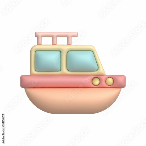3d ship icon design element summer cute boat cartoon travels by3d ship icon design element summer cute boat cartoon travels by