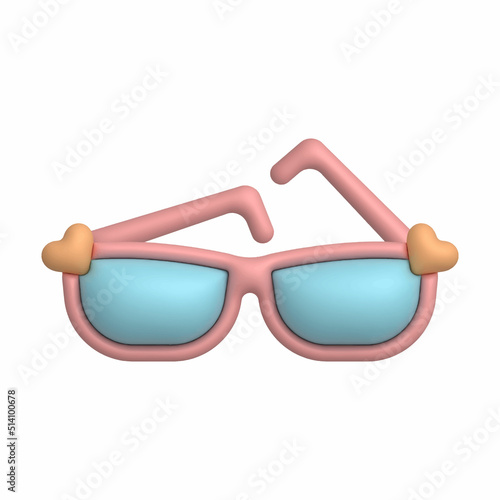 3d glasses isolated on white background. 3d sunglasses icon design element summer