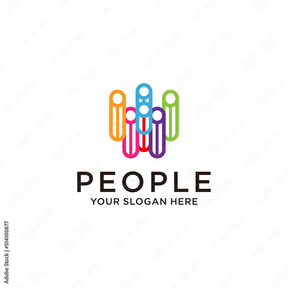 Obraz premium People logo design icon template