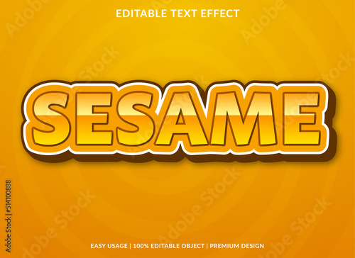 sesame text effect template with editable layout and abstract style use for business logo and brand