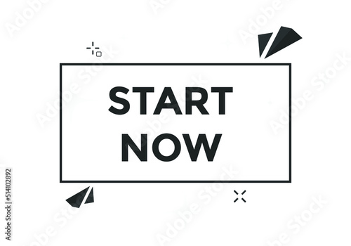Start now button. social media post design. Colorful banner template
