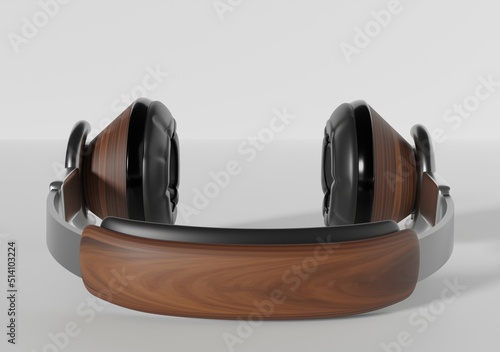 3d rendering vintage headphones photo