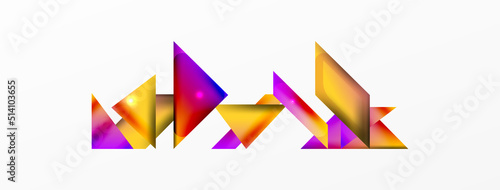 Fototapeta Naklejka Na Ścianę i Meble -  Dynamic 3d geometric abstract background. Triangles and other simple forms composition. Vector Illustration For Wallpaper, Banner, Background, Card, Book Illustration, landing page