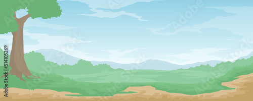 landscape with mountains and trees