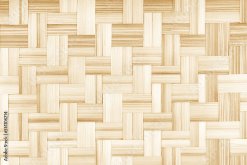 Bamboo wood texture with weaving mat crafts and seamless patterns background
