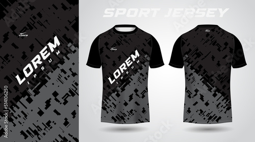 black t-shirt sport jersey design