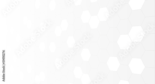 白とグレーの六角形を組み合わせた抽象的なデジタルイメージの背景素材