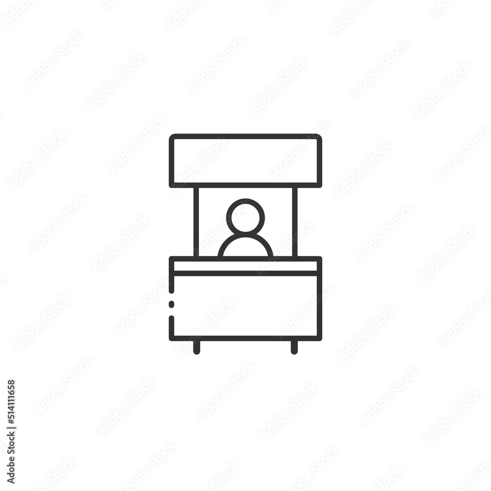 Silhouette sales booth icon Vector illustration