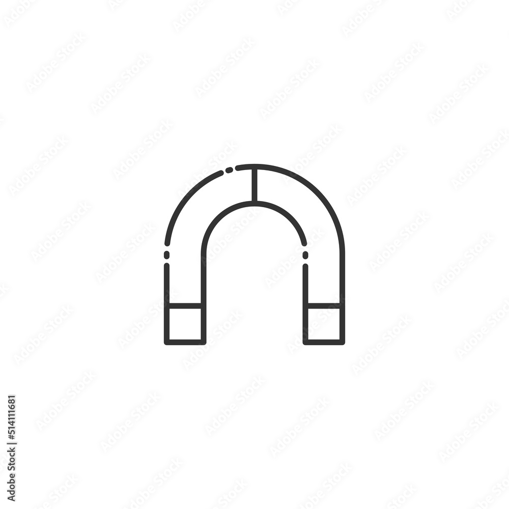 Magnet Vector Icon Illustration with outline style Magnet Vector Icon Illustration with outline style
