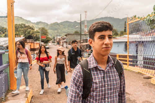 Nicaraguan students seen from the front looking to start university in Jinotega photo