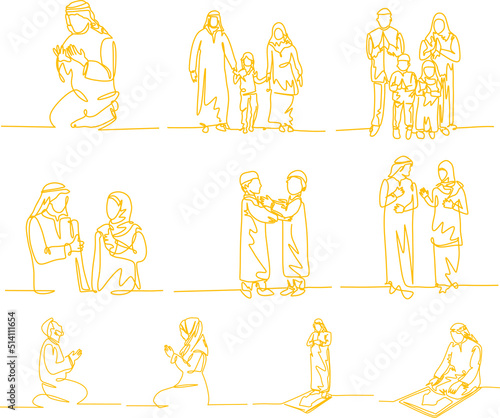 Muslim Lineart Set