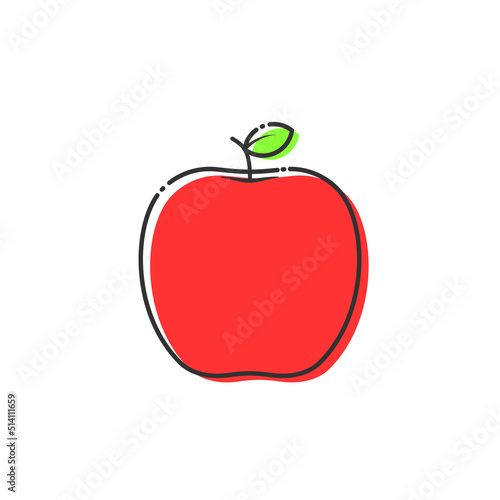 Wallpaper Mural Apple fruit vector isolated. Cartoon Apple icon on white background Torontodigital.ca