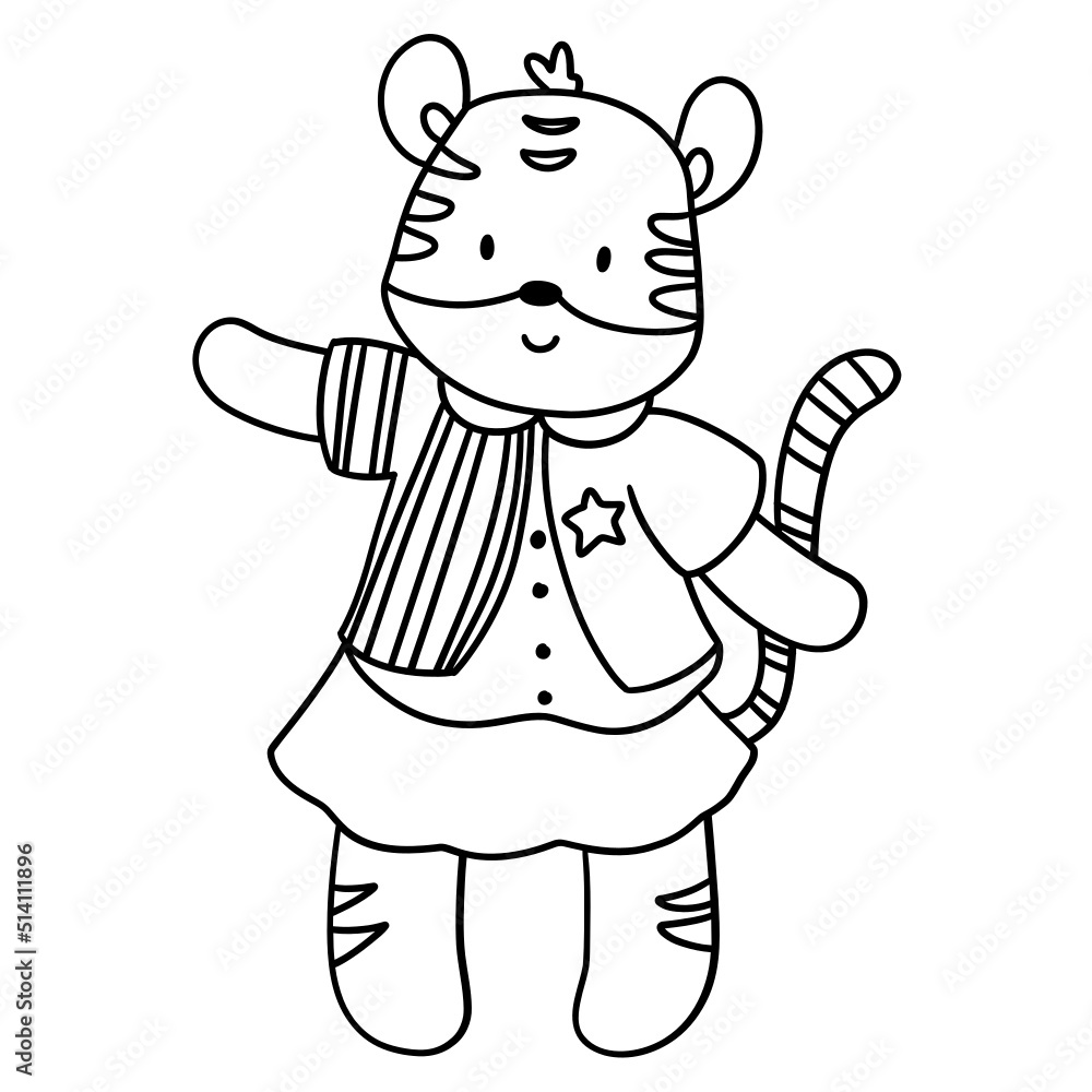 Obraz premium Tiger girl USA animal, Animal USA 4th July concept