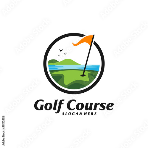Golf course Logo Design Template. Golf course logo concept vector. Creative Icon Symbol