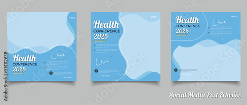 Social media health care medical flyers and medical health post design Premium 