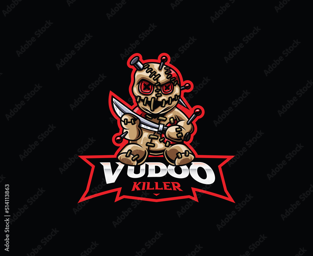 Voodoo mascot logo design Voodoo mascot logo design