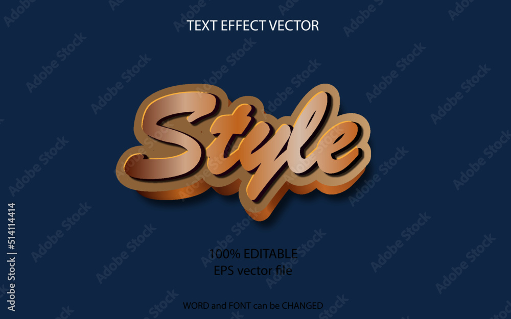 text effect editable style text effect editable style