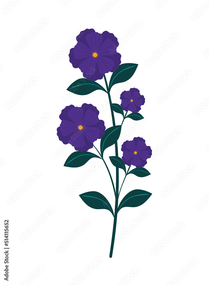 purple flowers icon