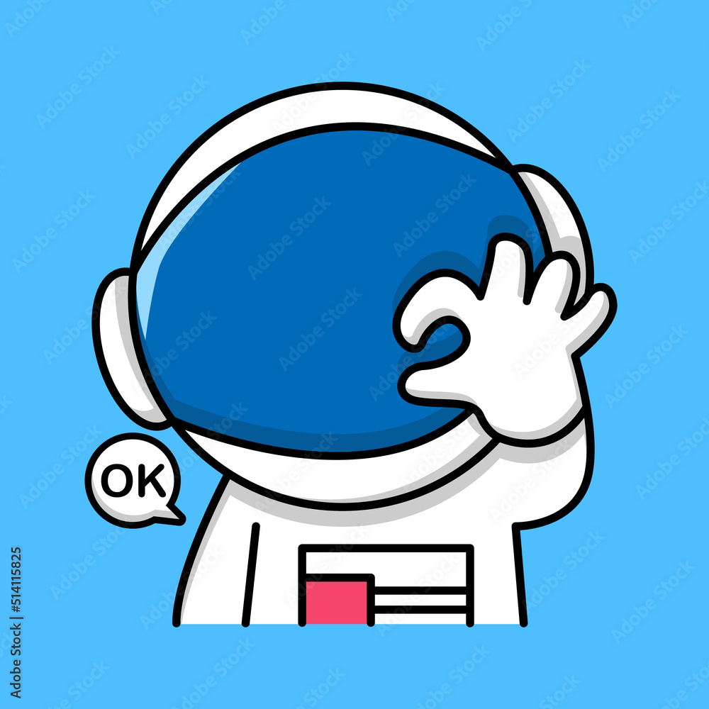 Cute astronaut with ok sign cartoon design Cute astronaut with ok sign cartoon design