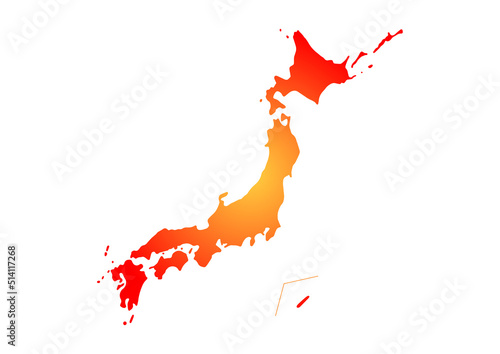 暑い日本列島　温暖化　赤