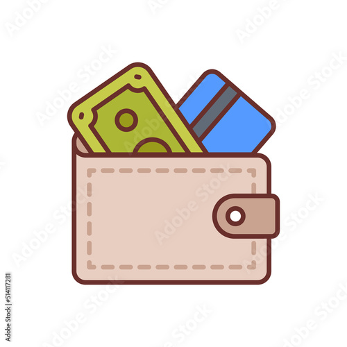 Purse icon in vector. Logotype