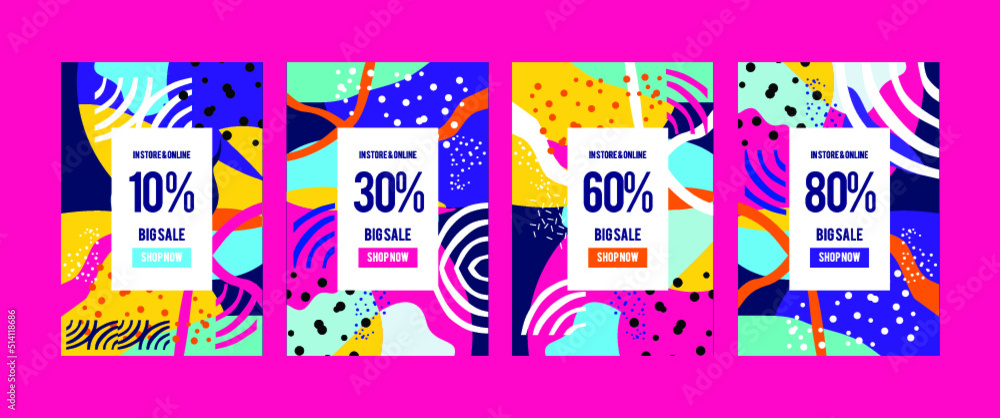 stock vector new poster design template trendy vector typography and colourful illustration sale banner background template photo can be use for landing