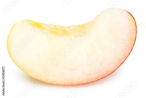 Pink Peach fruit with leaf isolated on white background, Fresh White Peach on White Background With clipping path,